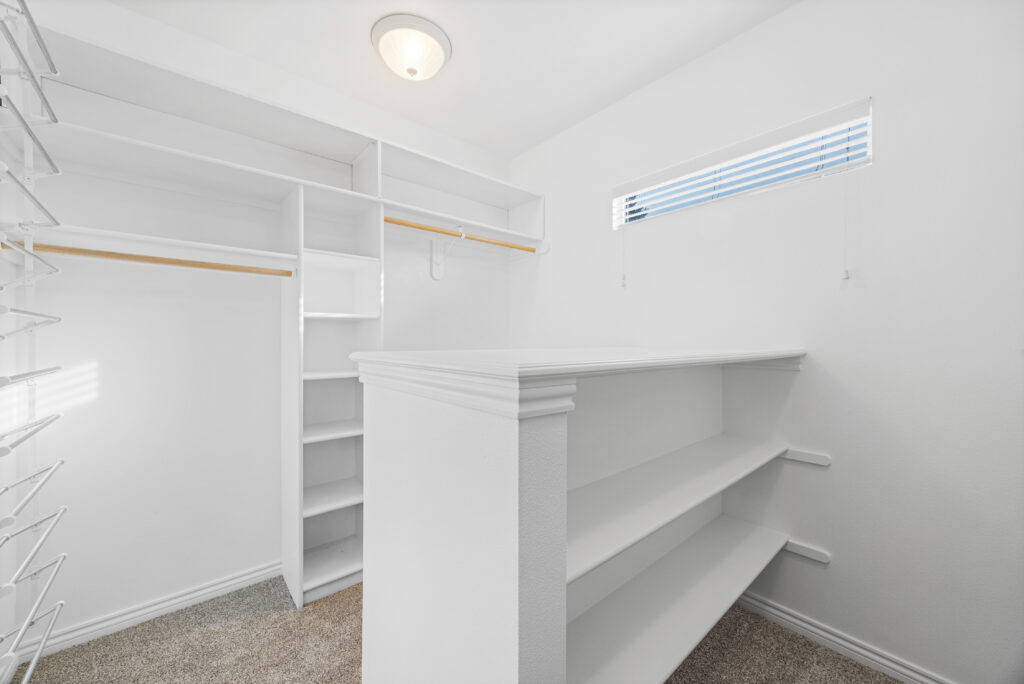 Primary master walk-in closet view of house at 2680 south loftus way in meridian, idaho listed by jeff sudmeier with idahoreal.estate team at action real estate.